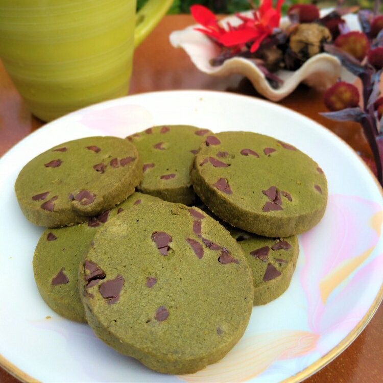 【BakerShop 貝克夏】巧克力豆抹茶手工餅乾 ||袋裝200克，約18片 0