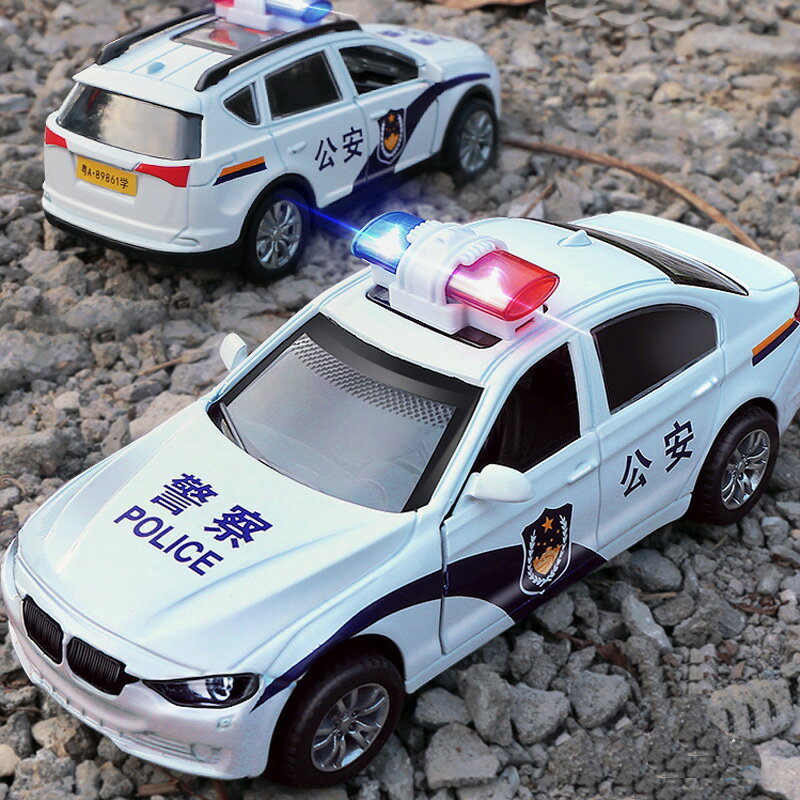 1:32兒童合金回力玩具車模型模擬汽車模男孩警車救護車110玩具車