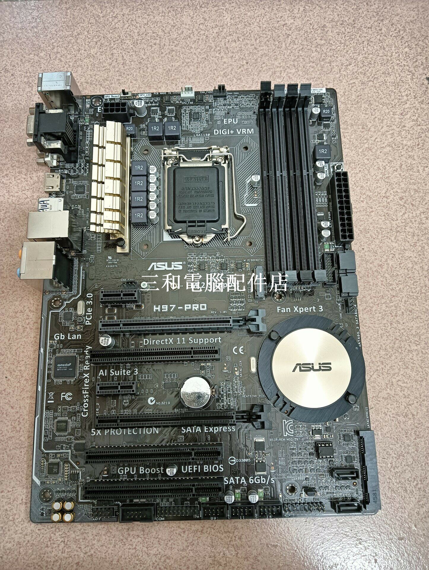 華碩 H97-PRO 主機板 LGA1150 支援 DDR3 含後擋板 M2 SATA SSD 二手 如圖 可搭Intel 處理器