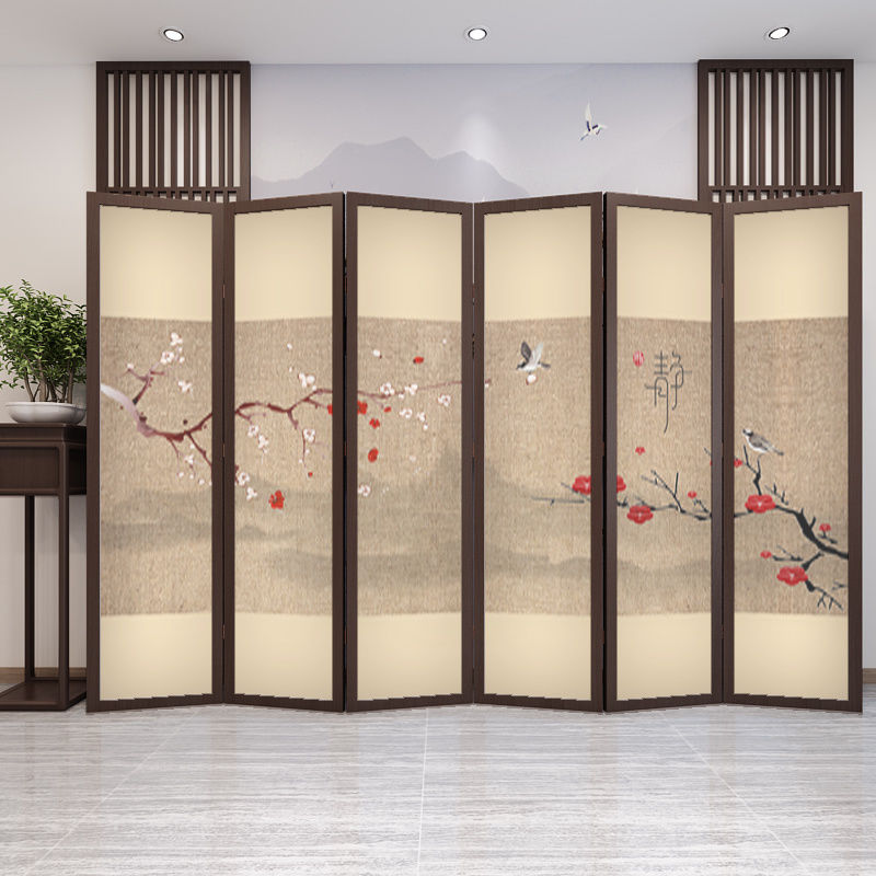 新中式實木屏風隔斷折屏玄關客廳定制隔斷折疊簡約現代裝飾遮擋折
