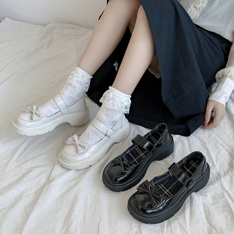 軟妹洛麗塔小皮鞋女夏季薄款白色復古厚底瑪麗珍鞋法式日系jk鞋子