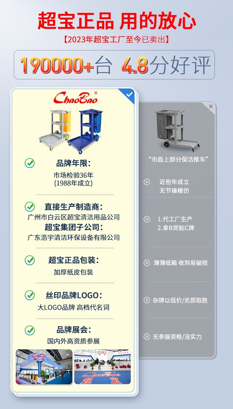 【台灣公司 超低價】超寶清潔車保潔車多功能手推車酒店物業布草衛生車客房專用工具車 6