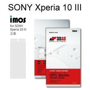 【iMos】3SAS系列保護貼 SONY Xperia 10 III (6吋) 正面、背面 超潑水、防污、抗刮