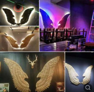 美琪 復古鐵藝翅膀墻掛壁飾酒吧立體墻面裝飾品