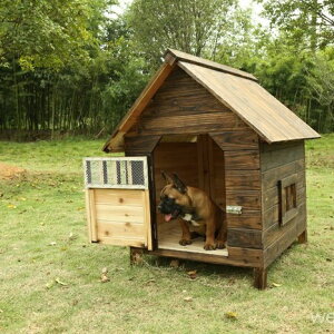 四季通用木製狗窩戶外防雨寵物窩室外狗房子型狗舍保暖大型犬狗屋
