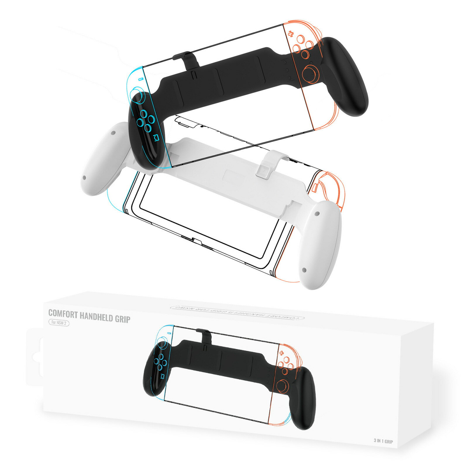 Switch2主機防滑握把Switch/OLED遊戲主機通用一體式保護簡易握把