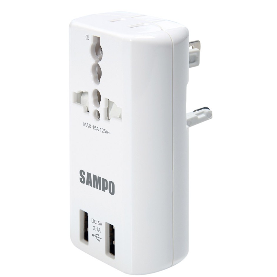 Sampo 聲寶 EP-U141AU2 旅行萬用轉接頭及USB充電 電源插座-白色 超低特價含稅