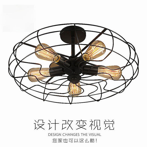 【威森家居】美式 鐵架風扇吸頂燈 現貨原木工業風現代簡約復古吸頂燈吊燈壁燈大廳客廳臥室陽臺燈具LED設計師 L170487