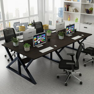 電腦桌 辦公桌 辦公桌椅組合職員4/6人位職員工作屏風隔斷簡約現代公司辦公家具