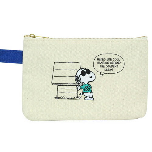 酷哥款【日本進口正版】史努比 Snoopy 帆布 扁型 筆袋 鉛筆盒 收納袋 PEANUTS - 830538