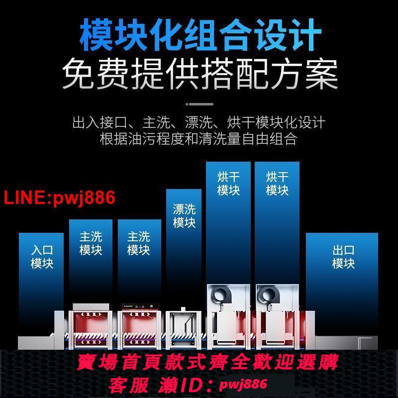 {台灣公司 可開發票}馳能洗碗機商用全自動大型學校食堂餐廳消毒烘干一體長龍式洗碗機 4