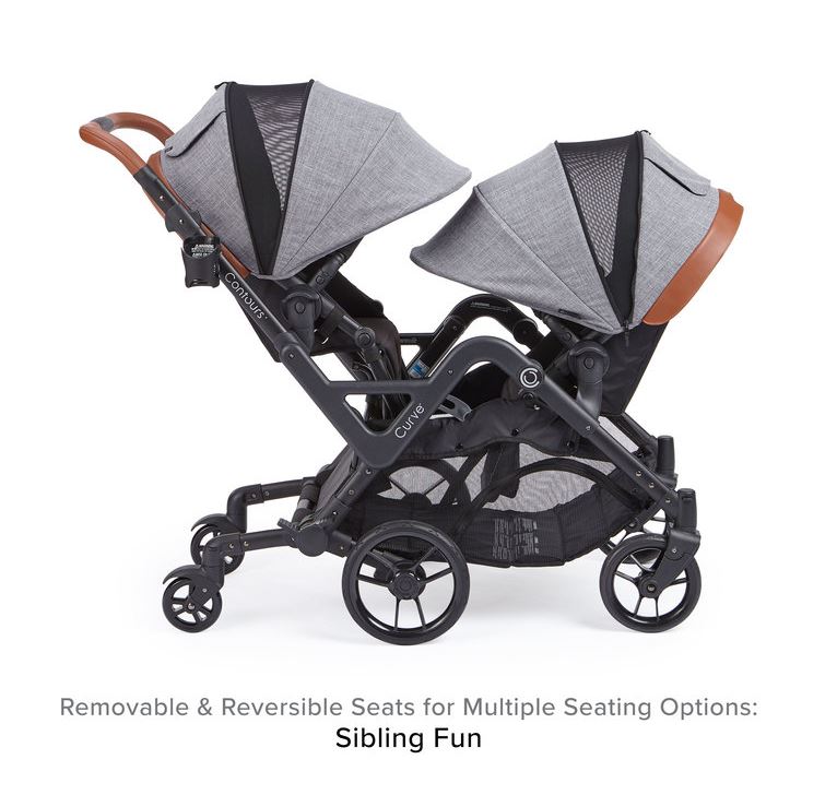 double tandem stroller for infant and toddler