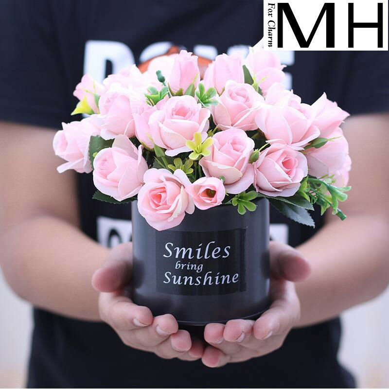 北歐仿真花假花乾花餐桌客廳茶幾花藝擺件裝飾小花盆塑膠栽小擺件