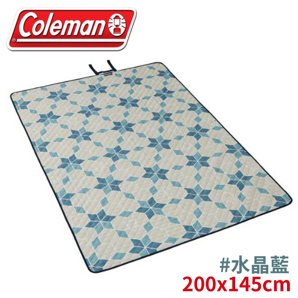 【Coleman 美國 野餐毯《水晶藍》】CM-38940/野餐墊/地墊/露營地墊/露營