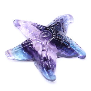 天然水晶原石擺件彩色螢石雕刻件海星動物造型兒童寶石礦物