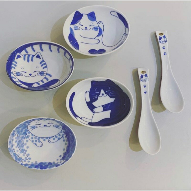 ❇️日本製❇️🐱貓咪橢圓小鉢 款式：圓點、條紋、三色、賓士