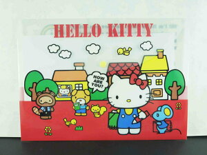 【震撼精品百貨】Hello Kitty 凱蒂貓 文件袋附扣-紅白房子 震撼日式精品百貨