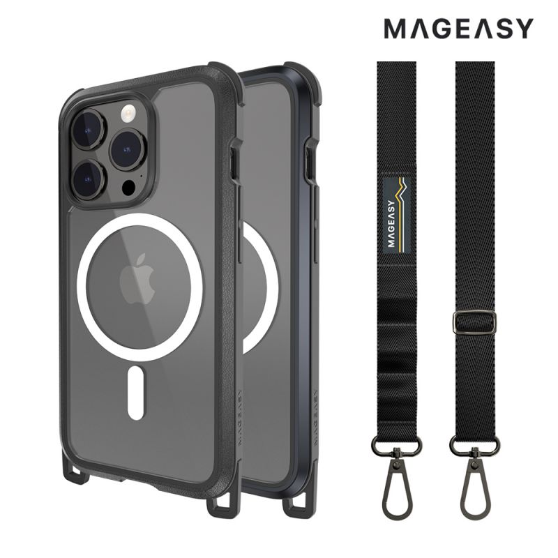 手機殼 防摔殼 MAGEASY Apple iPhone 15 Pro Max Odyssey M + Strap 保護殼【愛瘋潮】【APP下單最高22%回饋】