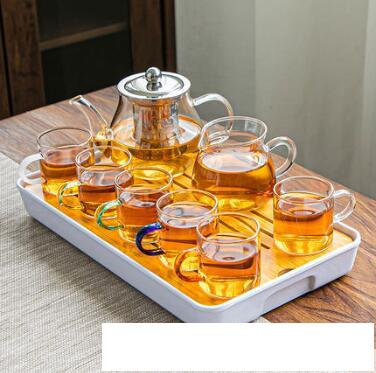 耐熱耐高溫玻璃茶具套裝家用茶杯辦公室功夫茶具泡茶壺簡約小茶臺