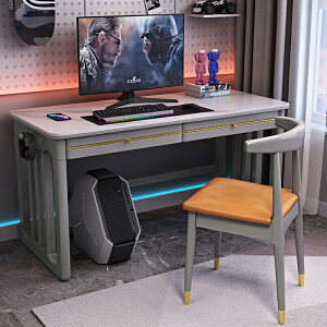 書桌 ● 巖板電腦桌臺式 家用 電競椅 寫字桌實木 書桌現代臥室辦公桌