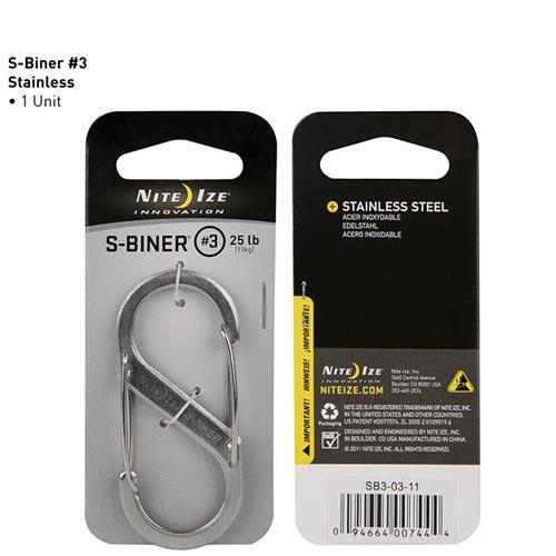 NITE IZE S-Biner S型不銹鋼雙面扣環/8字扣 3號 SB3-03-01 SB3-03-11