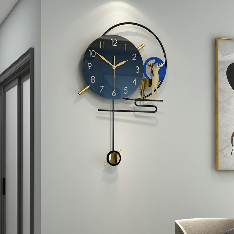 掛鐘/時鐘 家用鐘表客廳掛牆北歐簡約時尚創意網紅掛鐘輕奢大氣裝飾現代時鐘【JB10342】