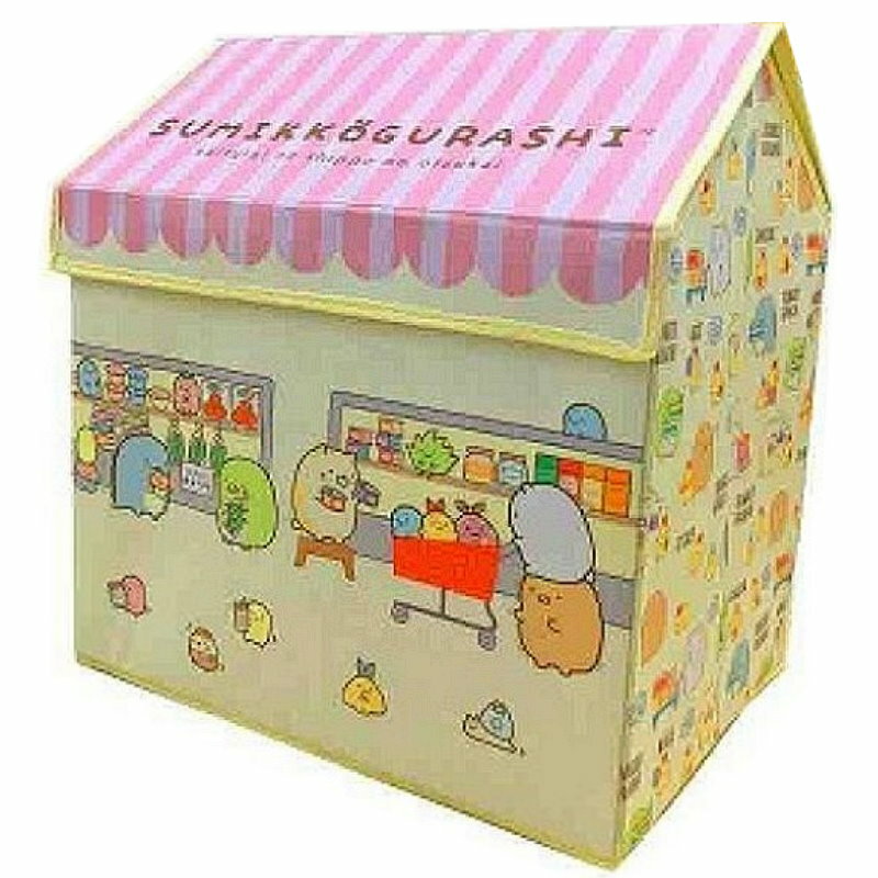 asdfkitty*日本san-x角落生物房屋造型可摺疊收納箱-粉紅屋頂-日本正版商品