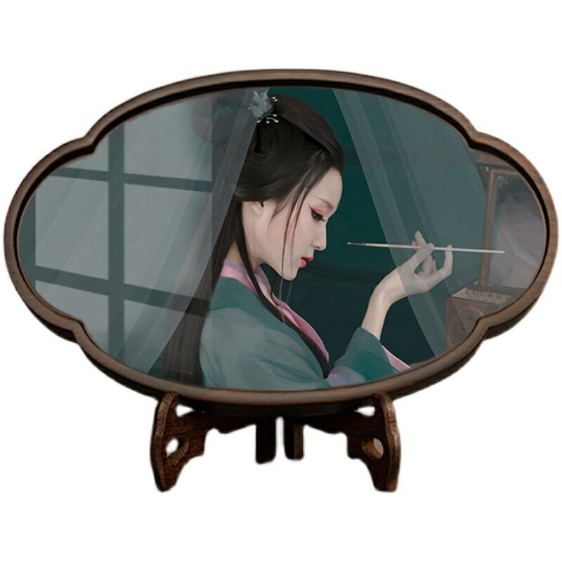 古裝照片相框擺臺   12寸寫真藝術照復古實木水晶擺件 高檔禮品框 4