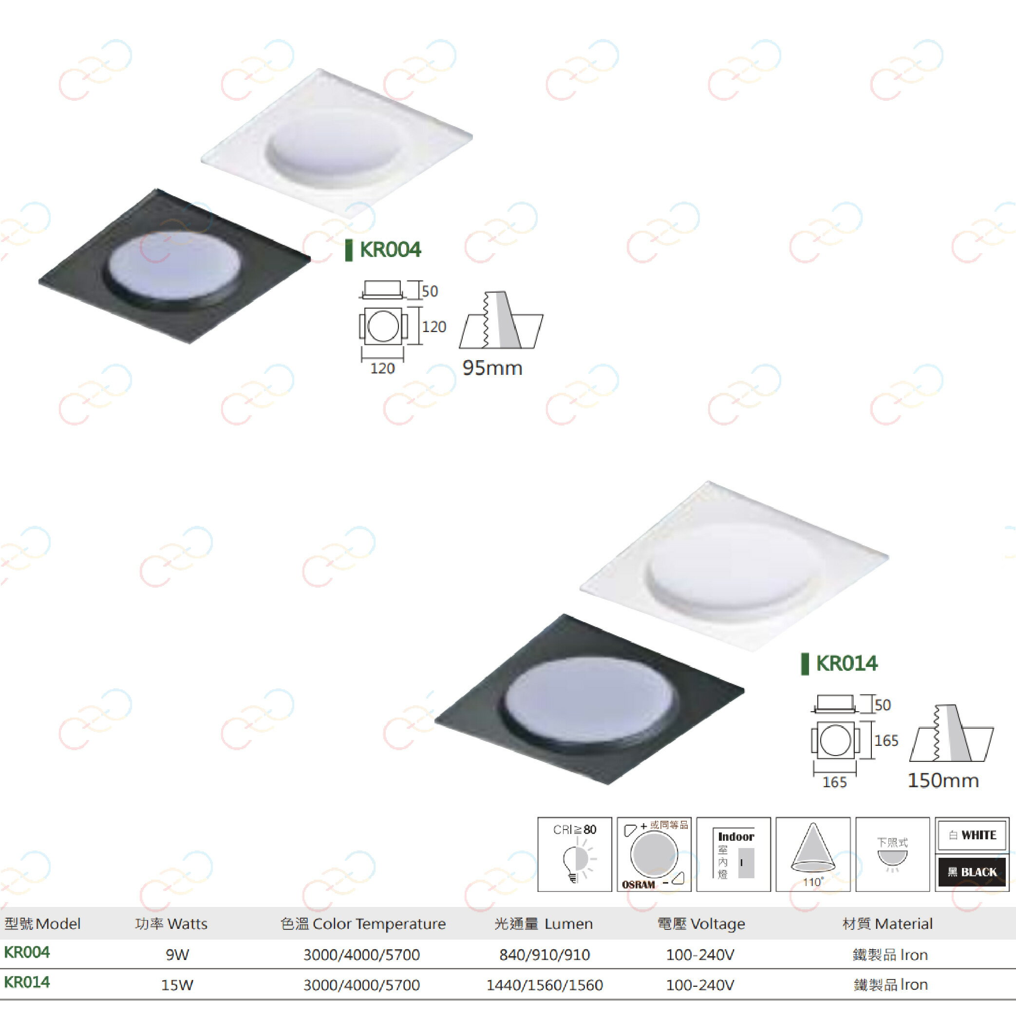 KAOS LED 散光型盒燈 9W 15W 散光盒燈 1燈 方型崁燈 投射燈 (A Light) 2