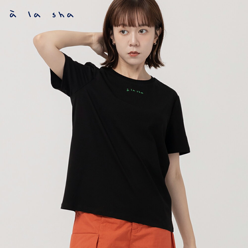 a la sha LOGO基本短袖T