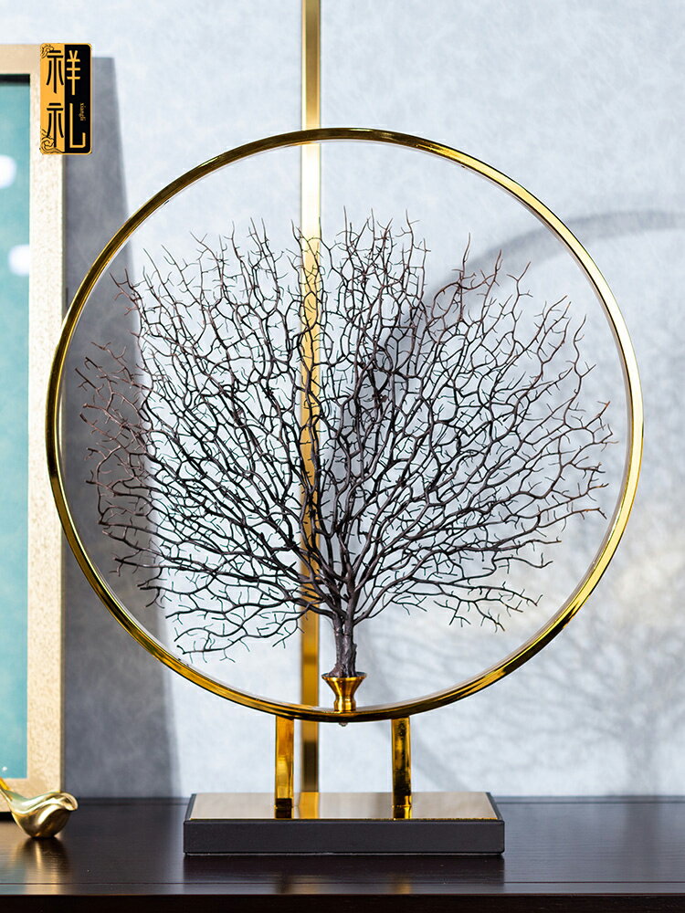 歐式海樹擺件北歐樹桌面金屬軟裝創意家居飾品玄關樣板房裝飾擺設