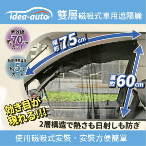 真便宜 idea-auto CG-0035雙層磁吸式車用遮陽簾(2入)黑