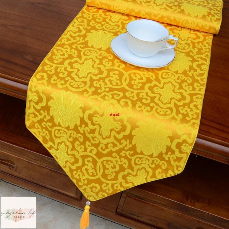 新中式古典桌旗茶幾長條布藝 藏式居家裝飾中國風桌布床尾旗