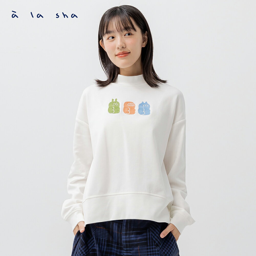 a la sha 動物排排坐高領落肩T 3
