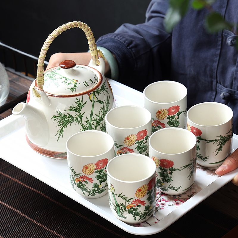 工廠直銷 免運/特惠 免運 茶具 茶壺 特價大號茶壺茶盤陶瓷青花瓷功夫提樑壺家用簡約茶具套裝廠家直銷特惠/開立發票 特價出 全館八折 Z1026