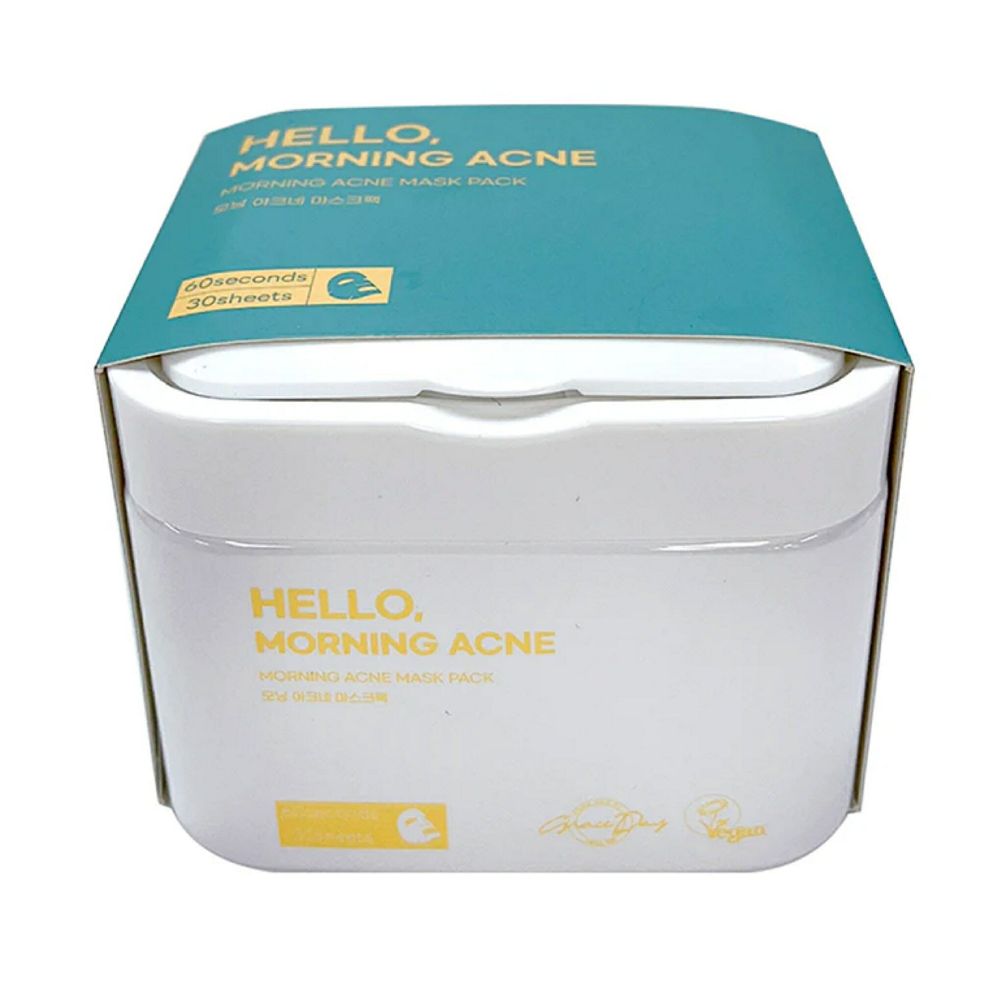 韓國面膜網友推薦【Hello, Morning】晨間痘痘面膜 30片/盒 水楊酸 早安面膜 60秒保養完成 保濕面膜 面膜