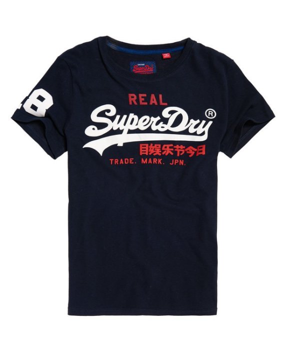 跩狗嚴選 正品 極度乾燥 Superdry 紅白 Logo 藍黑 上衣 短袖 T恤 純棉 素T