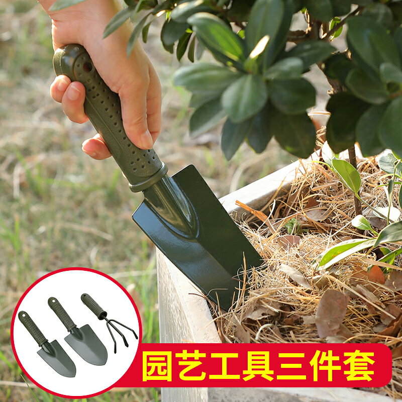 花卉三件套大號家用種花鬆土盆栽花藝種植園藝工具套裝小鐵鏟鐵鍬