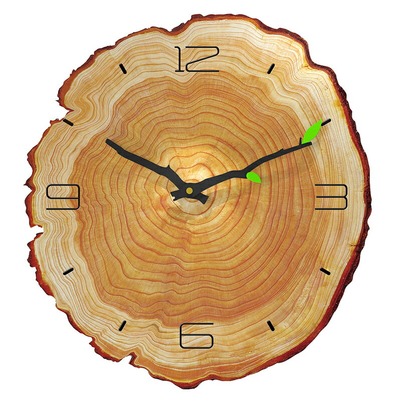 掛鐘 鬧鐘 日式掛鐘創意客廳臥室靜音時鐘木紋掛錶現代潮流家用年輪石英鐘錶『my6106』