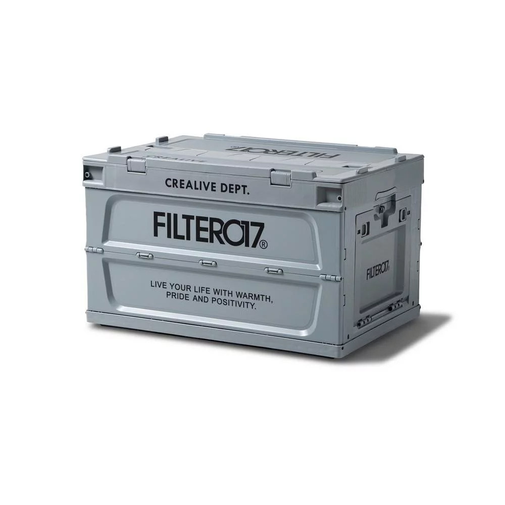 【全館滿額折】 Filter017 Portable Folding Storage Container 灰 戶外露營 雙側開 摺疊 收納箱 65L H5464【新竹皇家4711256013015】