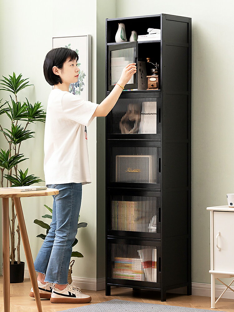 【免運】 書架置物架落地書柜子家用兒童多層客廳簡易實木靠墻收納雜物窄柜
