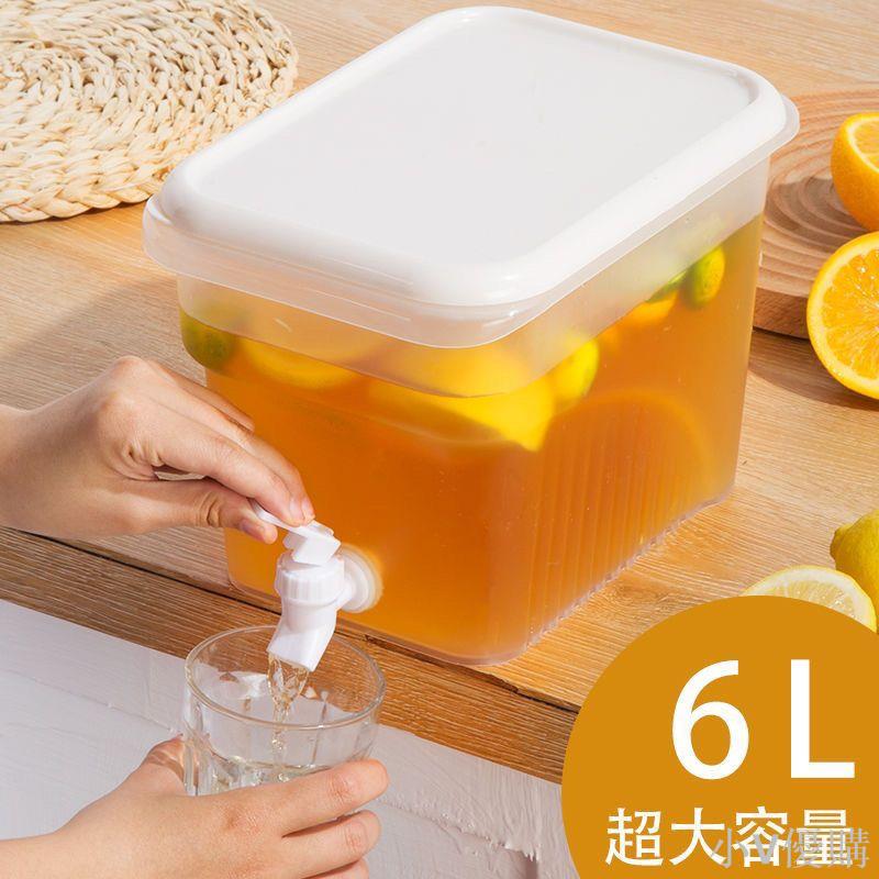 塑料冷水壺帶龍頭擺攤家用冰箱大容量夏天耐高溫密封可樂桶果茶壺
