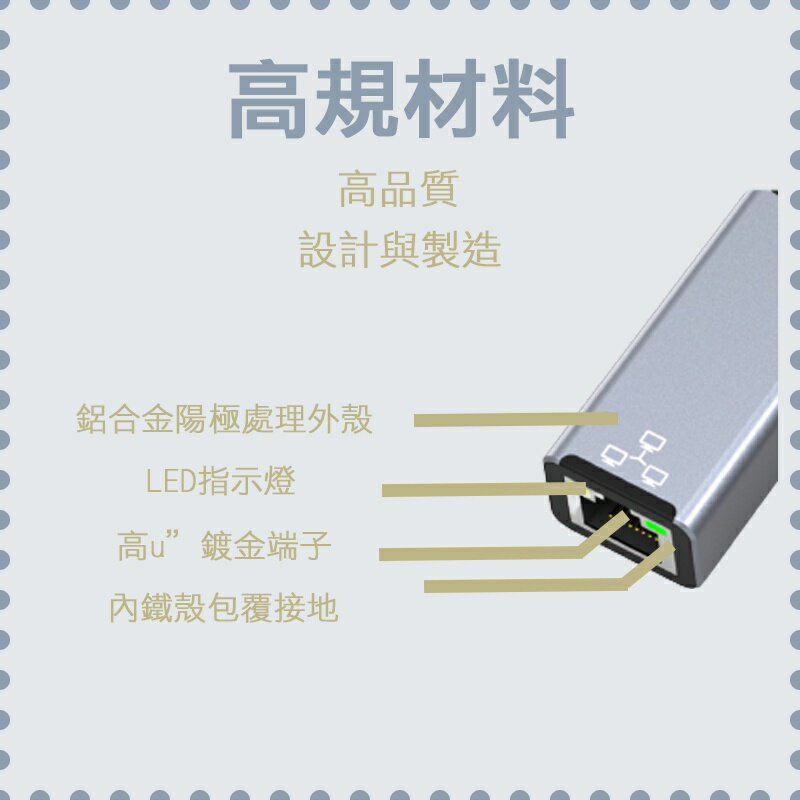 POLYWELL USB3.0 USB-C USB-A 1G 外接網卡 乙太網路卡 寶利威爾 1