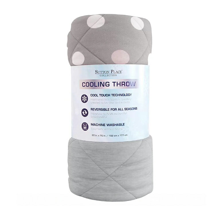 點數11%｜[COSCO代購5] 促銷到12月30號 D1590130 Sutton Place 涼感蓋毯 152公分 X 177公分 灰點點