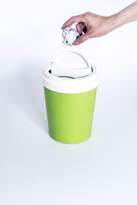 台灣製 咖啡杯造型垃圾桶(2L.6L)雜物收納桶桌面迷你垃圾桶翻蓋垃圾桶搖蓋垃圾桶家用垃圾桶整理收納置物(依凡卡百貨)