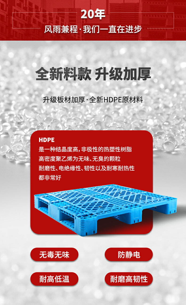 網格川字塑料托盤叉車倉庫工業貨架卡板加厚鏟板防潮墊倉棧板地臺 6