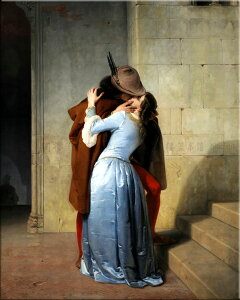 優樂悅~吻 Francesco Hayez海耶茲 裝飾畫無框有框浪漫主義客廳電表箱