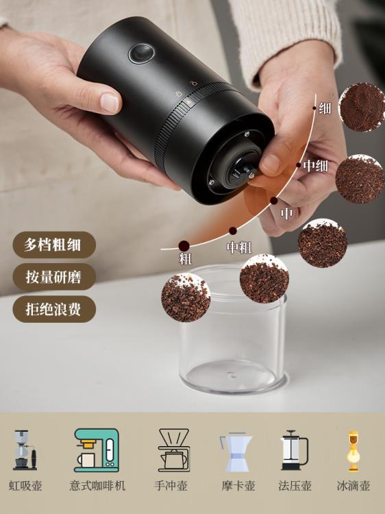 電動磨豆機家用小型手動咖啡豆研磨機便攜全自動研磨器手磨咖啡機 全館85折下殺！冬季好物