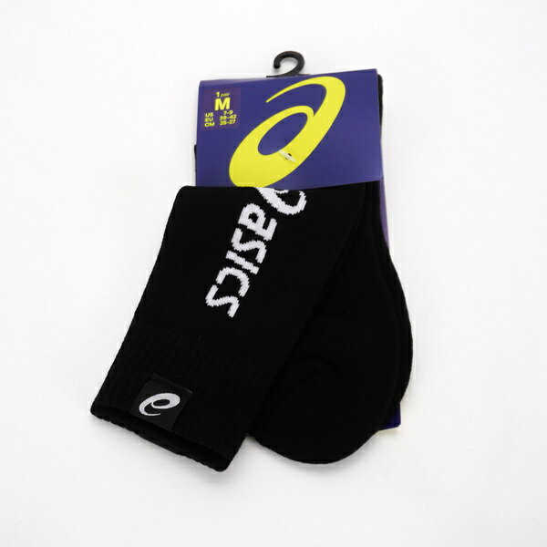Asics [3033B770-002] 男女 中筒襪 運動 排球 羽球 慢跑 休閒 厚底 舒適 透氣 黑 白
