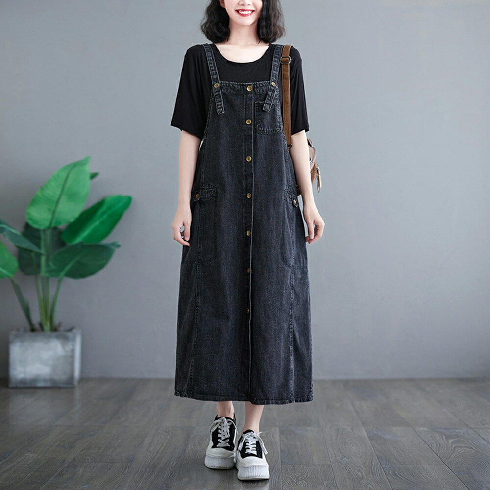 ＊ORead＊牛仔背帶裙(黑色M~2XL)